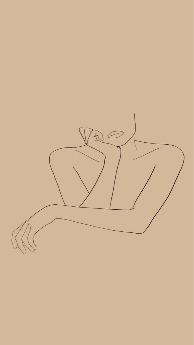 A minimalist line drawing of a woman's upper body. - Illustration