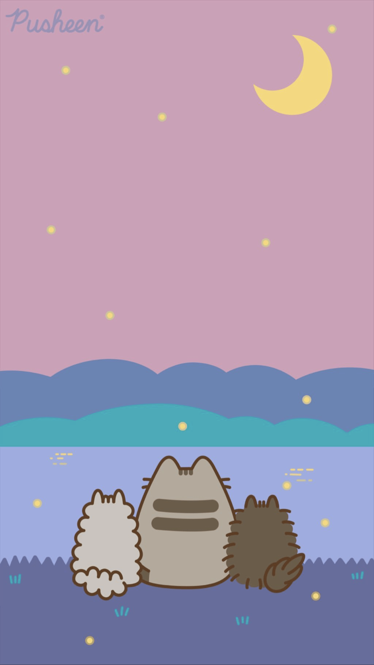 A cat sitting on the ground looking at something - Pusheen