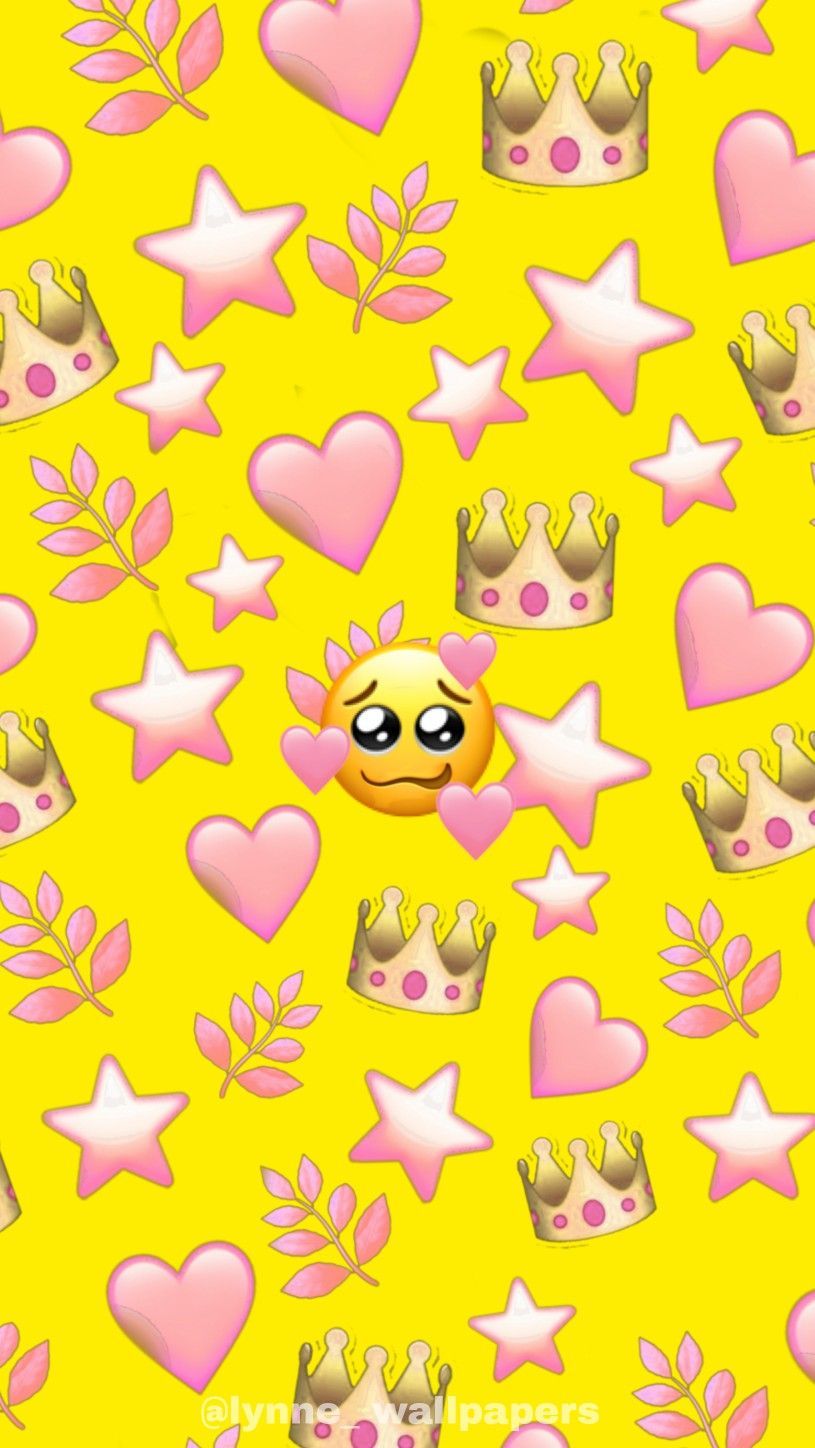 Wallpaper aesthetic yellow pink emoji. Cute emoji wallpaper, Cute wallpaper, Cute panda wallpaper