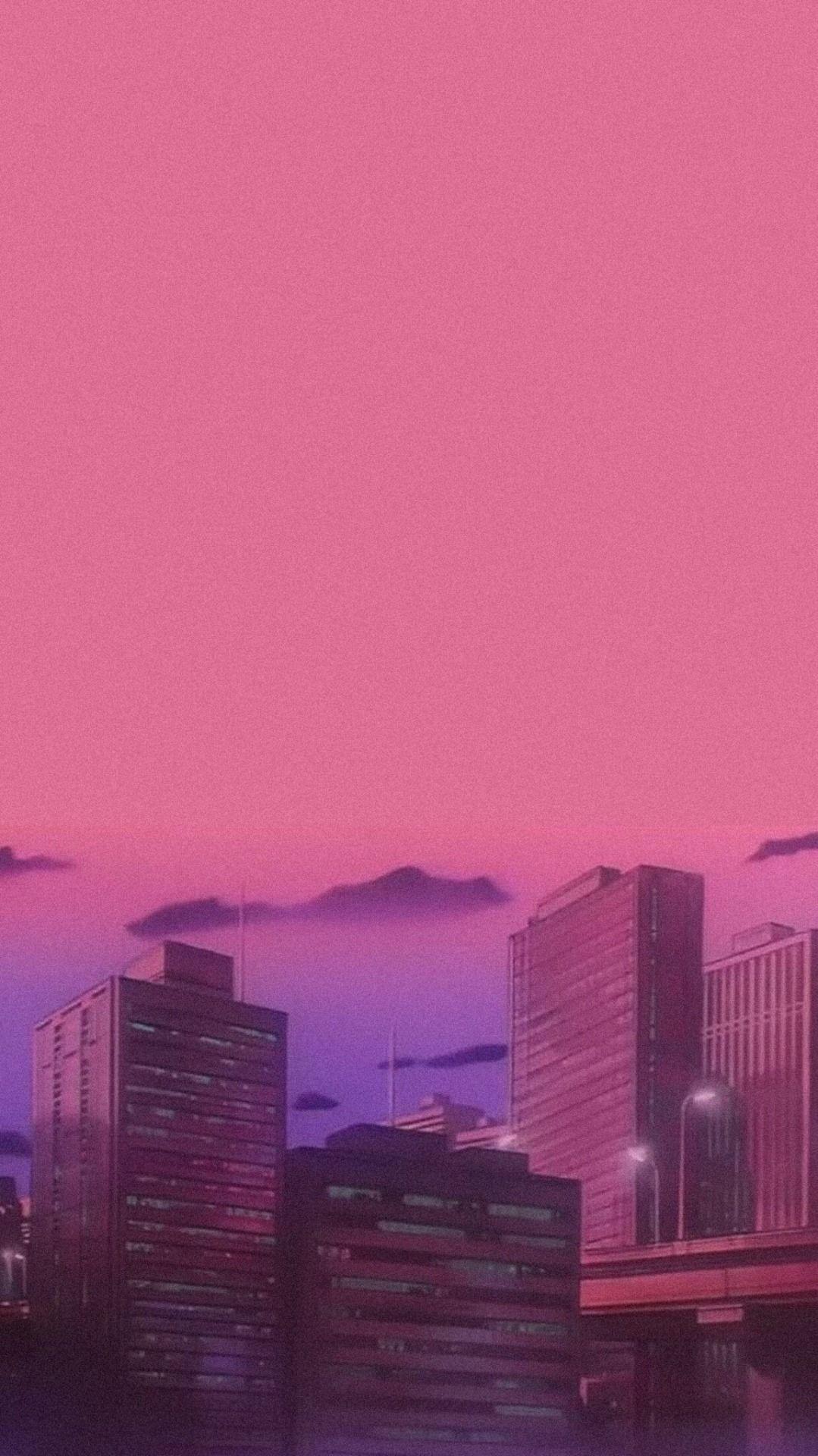 Aesthetic City Pink iPhone Wallpaper with high-resolution 1080x1920 pixel. You can use this wallpaper for your iPhone 5, 6, 7, 8, X, XS, XR backgrounds, Mobile Screensaver, or iPad Lock Screen - Retro