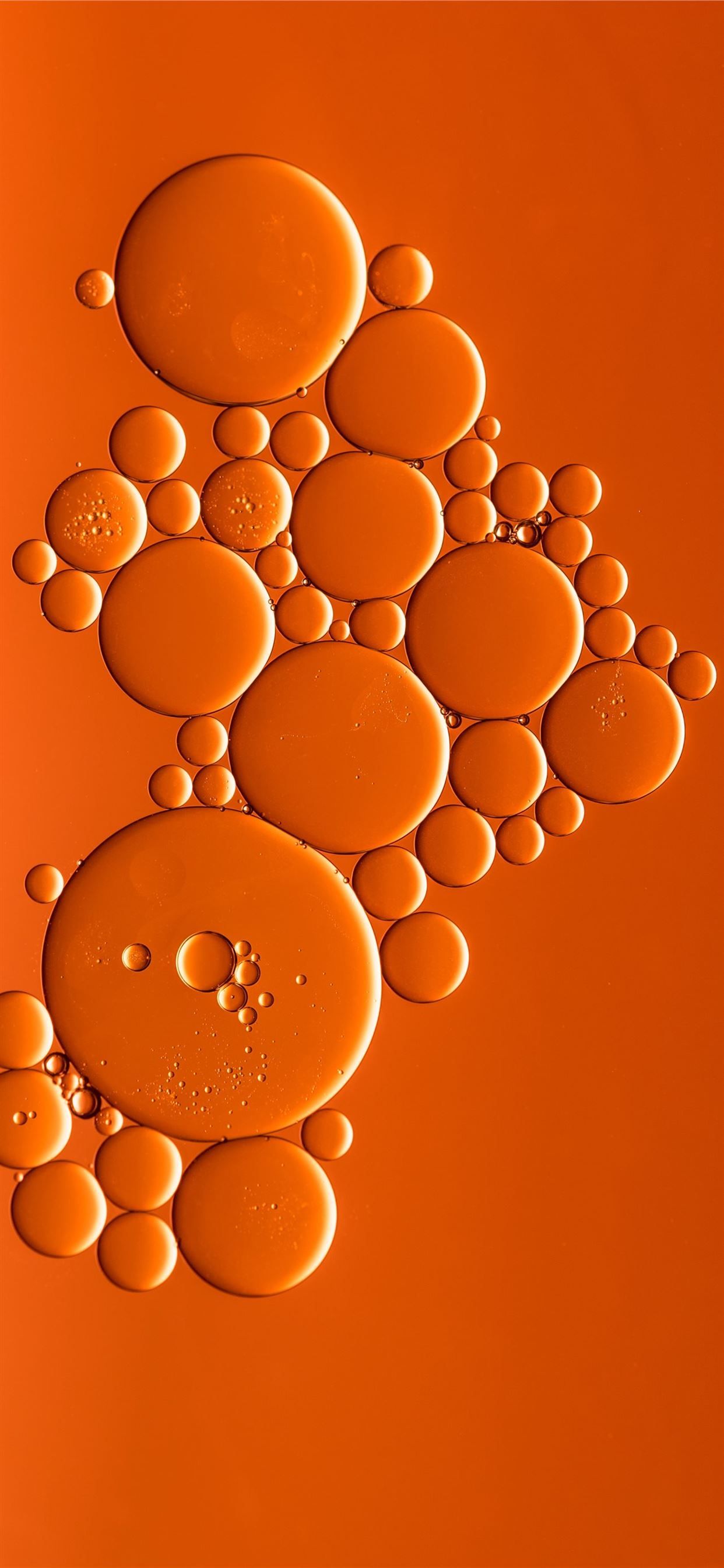 orange bubbles art iPhone X Wallpaper Free Download