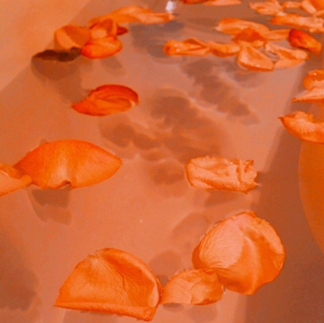 A bath tub filled with orange flowers - Orange