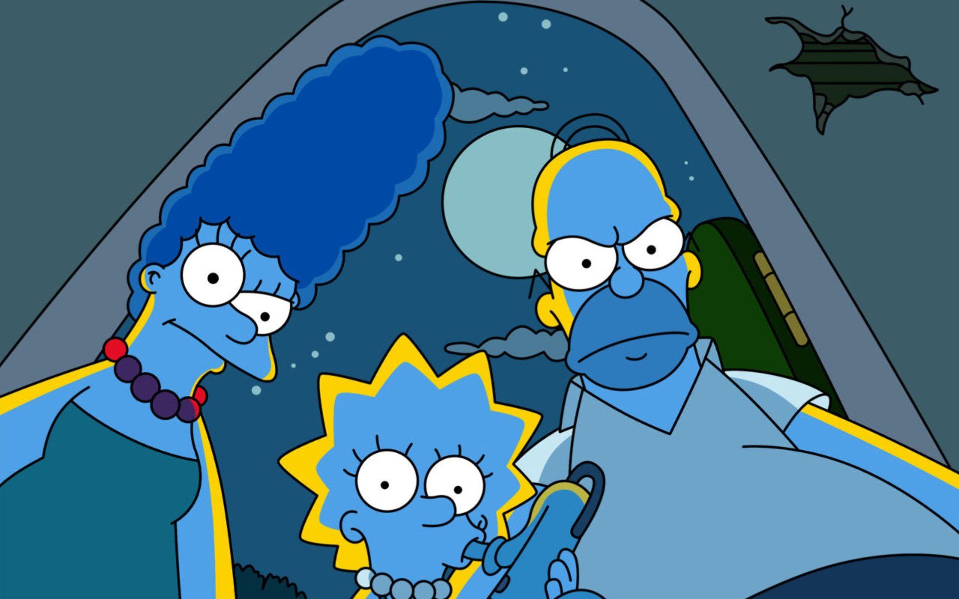 The Simpsons, Homer, Marge, Bart, night, tent, family, tent - The Simpsons