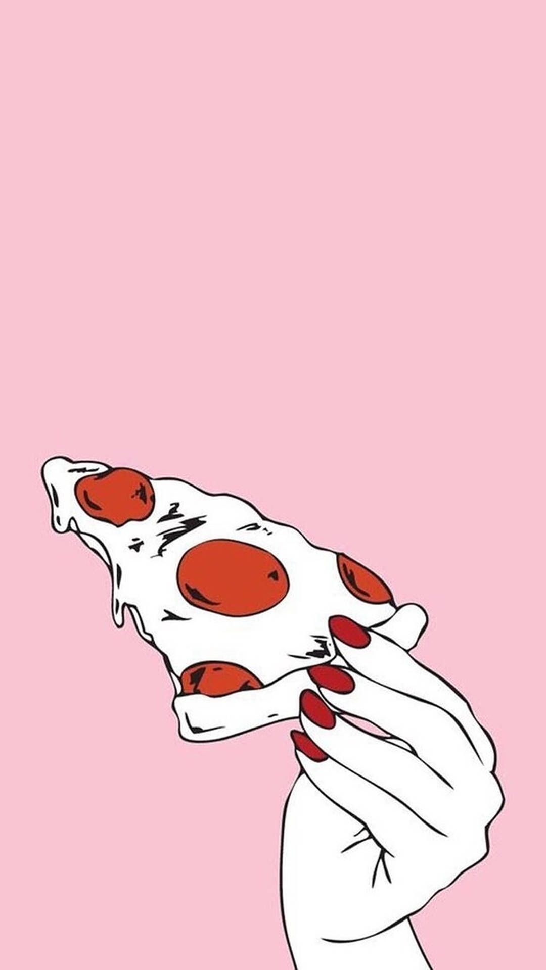 Download Red Nails Pizza Digital Art Wallpaper