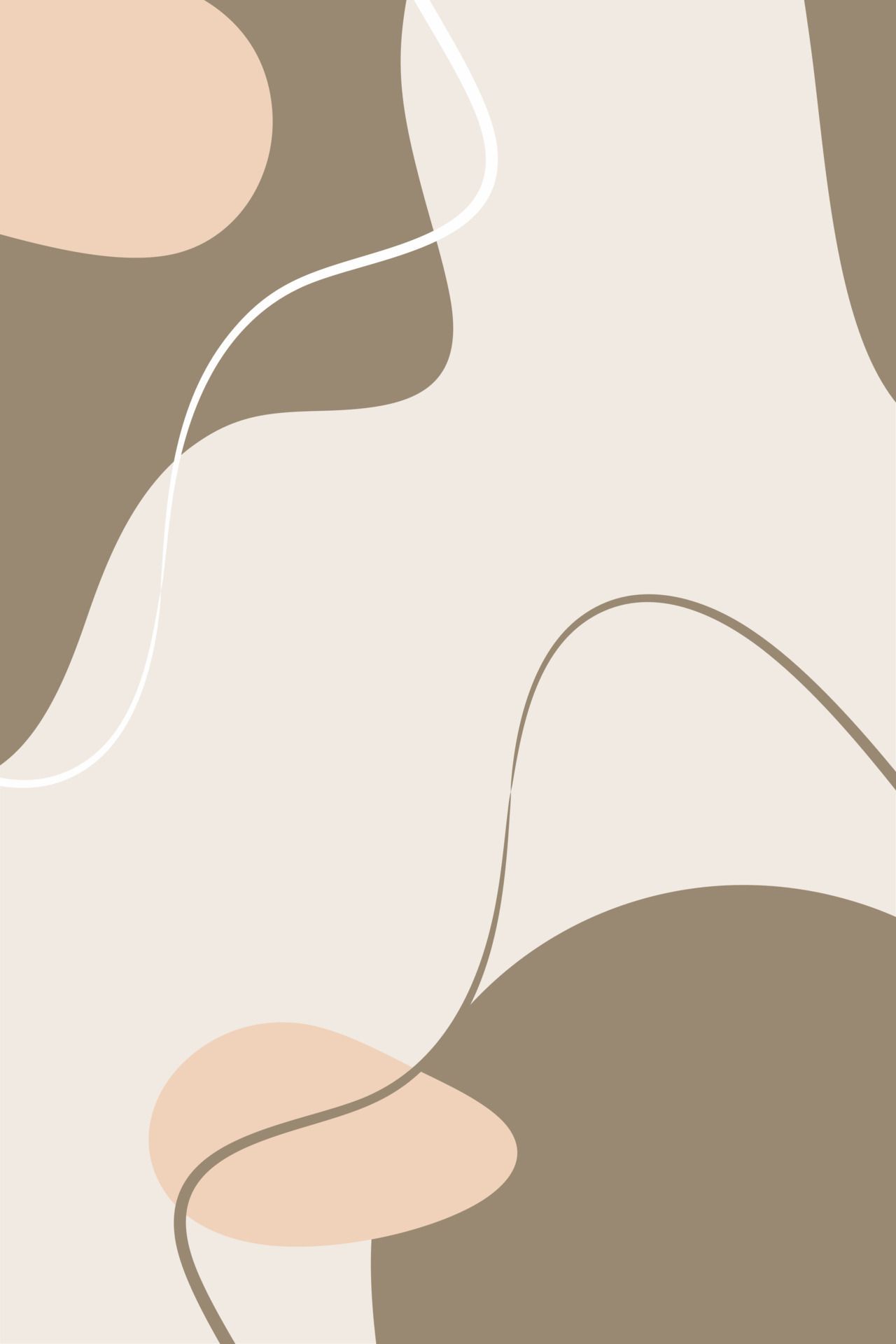 A graphic with a light background and abstract shapes in beige and brown. - Terracotta