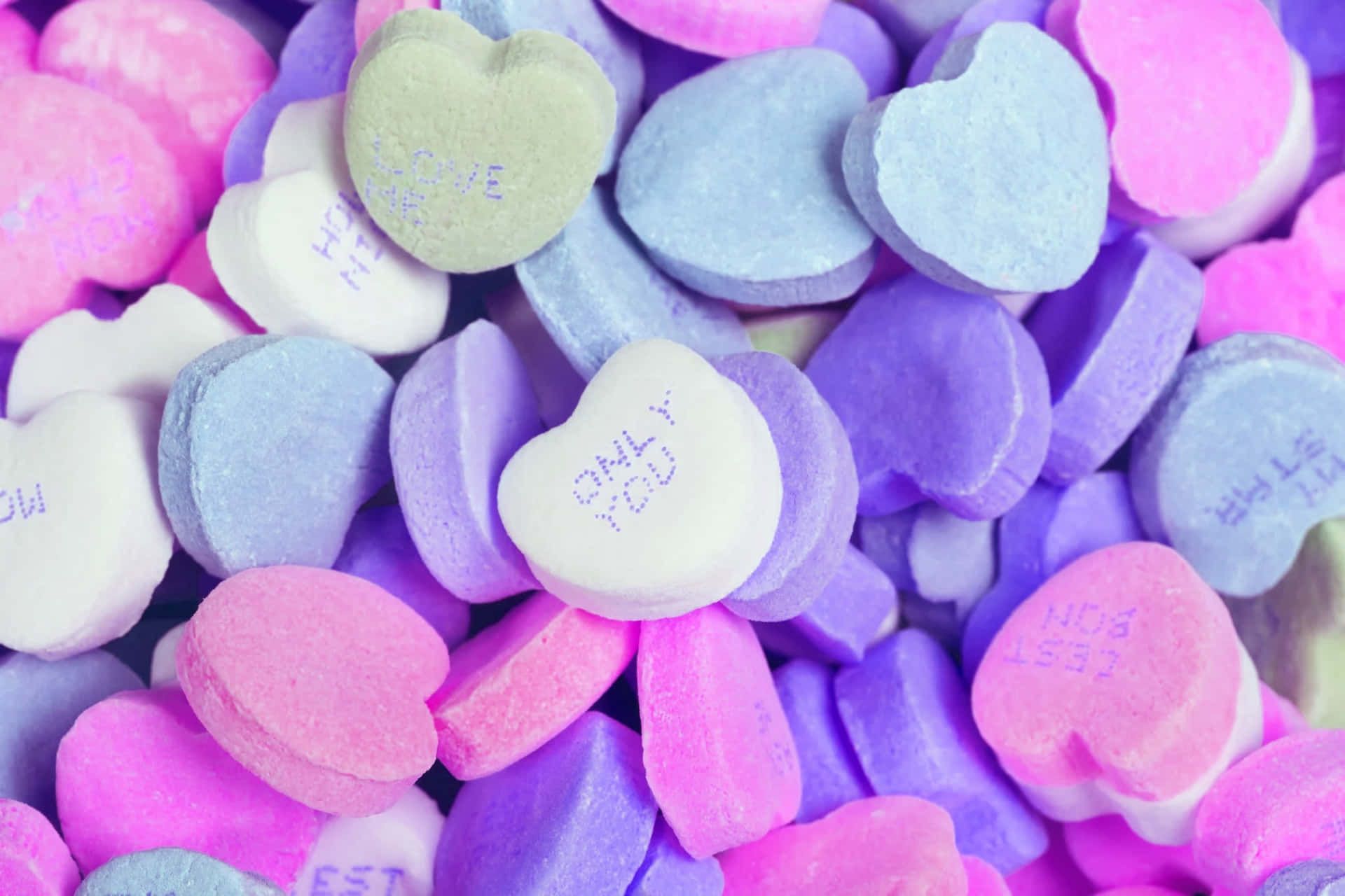 Download Romantic Heart Shape Sweet Candy Aesthetic Valentine's Day Wallpaper