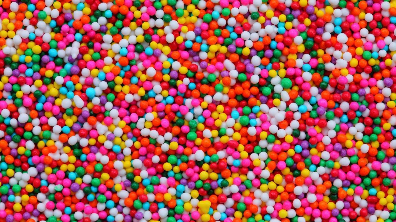 Colorful candy balls, a close up of a pile of candy - Candy