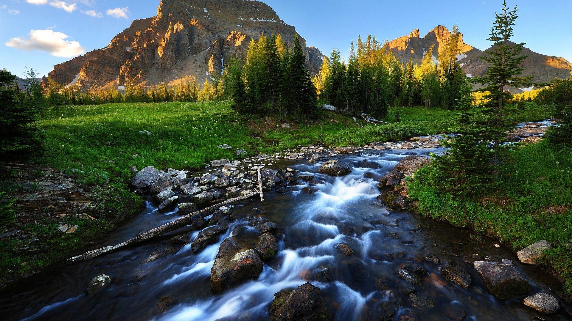 A stream in the mountains wallpaper 1920x1080 - River