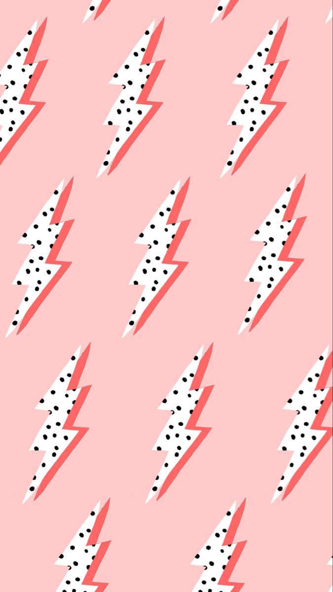 A pattern of lightning bolts on pink background - Preppy, pattern