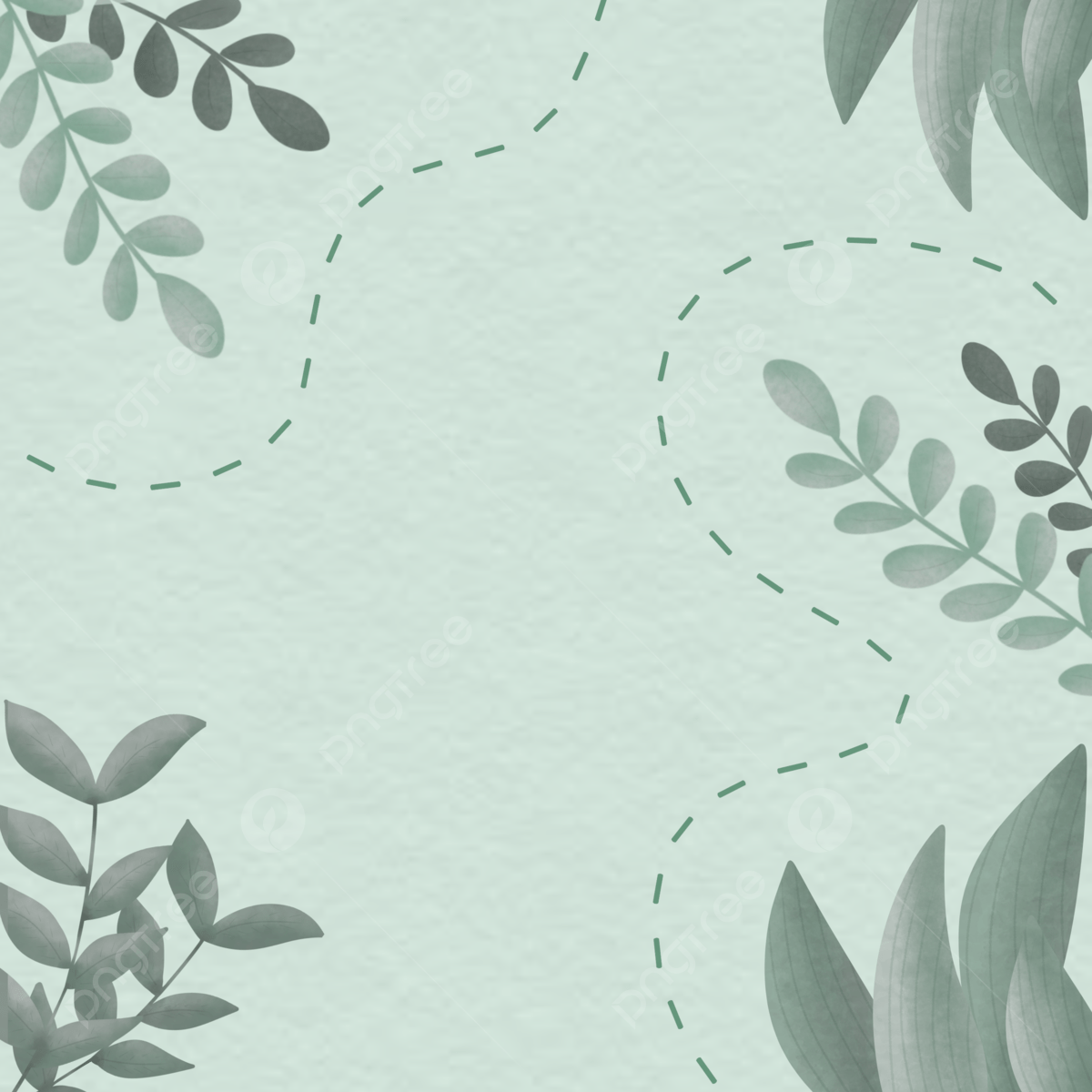 A green leafy background with a white border - Mint green