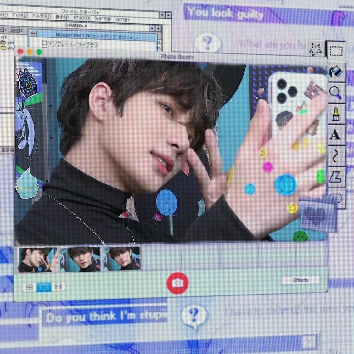 A photo of a K-pop star on a computer screen - Webcore
