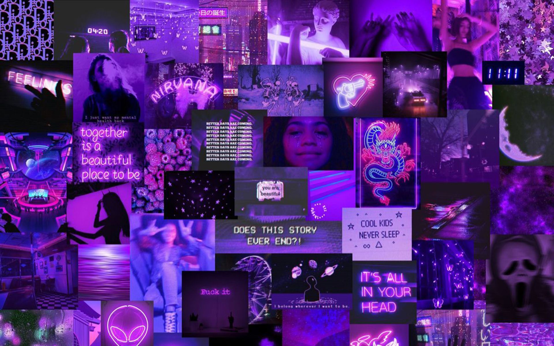 Aesthetic Purple Collage Wallpapers by your place to space - Mental health