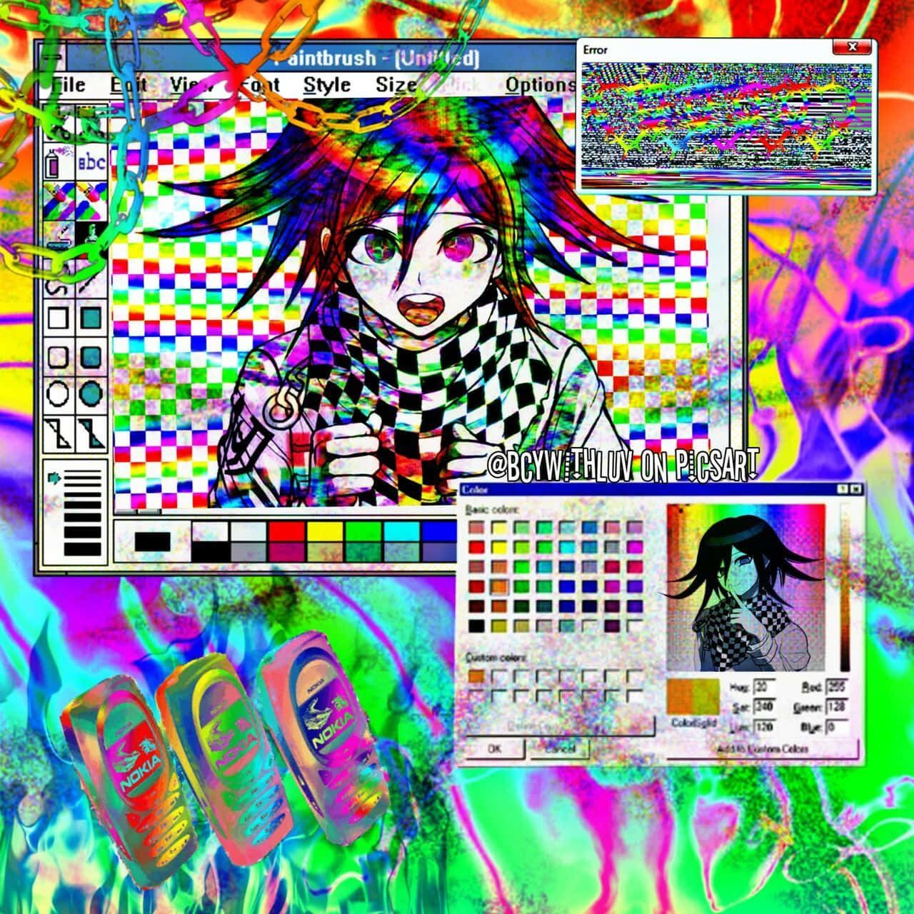 A computer screen with an image of colorful art - Webcore