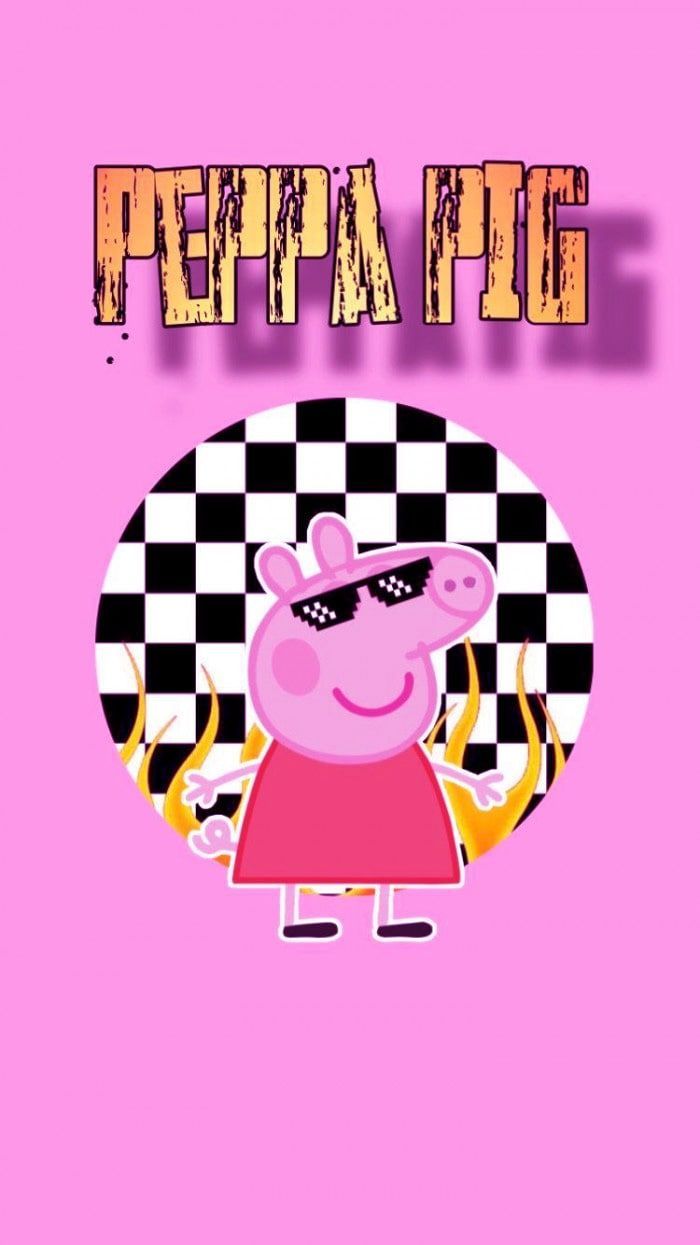 Peppa Pig in a pink dress and sunglasses - Peppa Pig