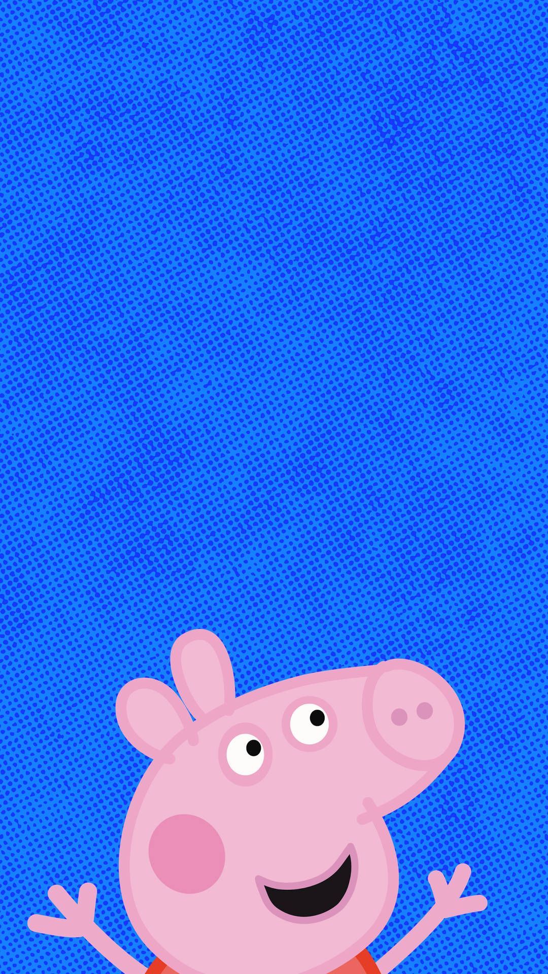 Download Peppa Pig Phone Happy Blue Wallpaper