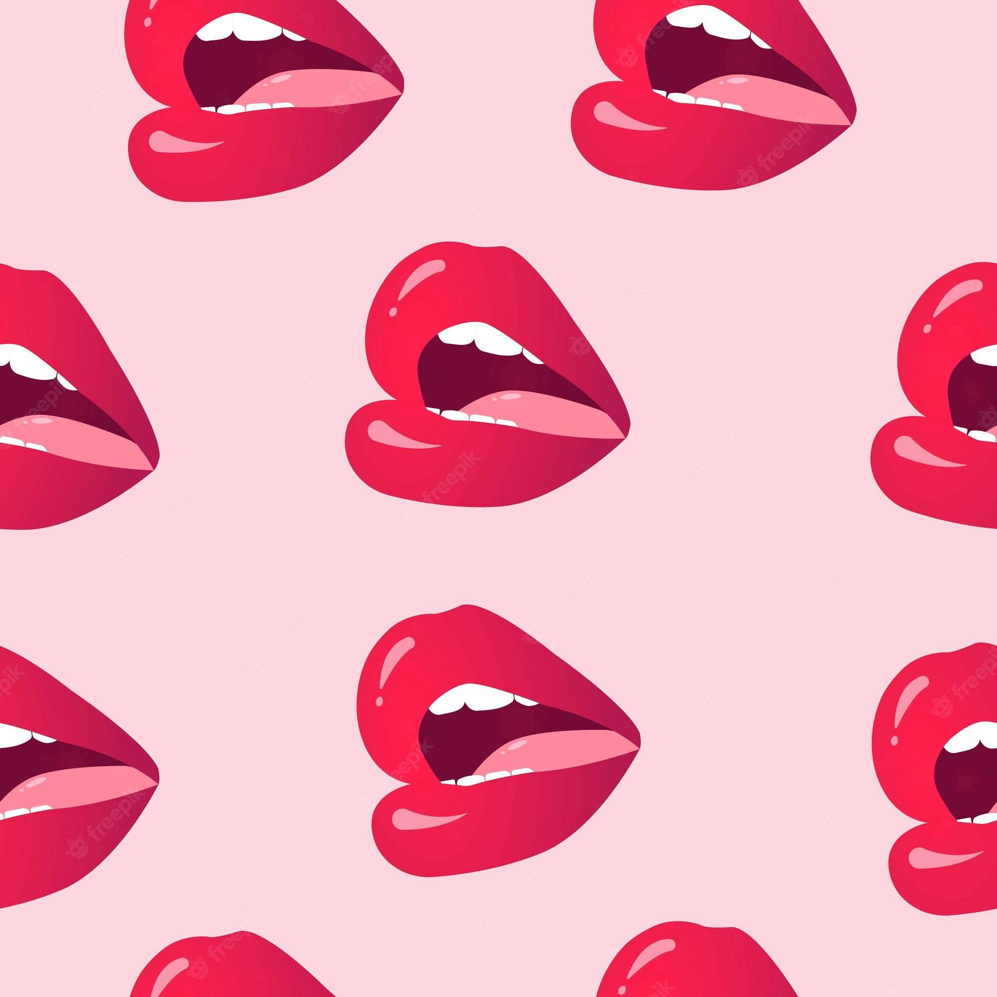 Pink Lips Background Image