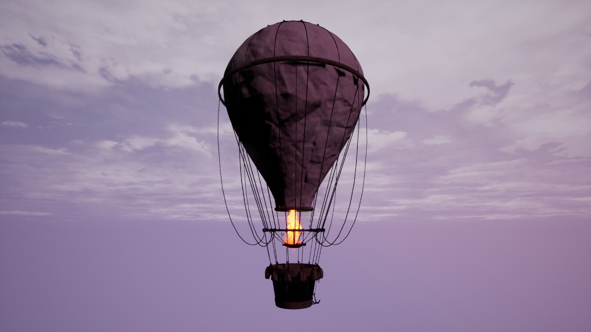 A hot air balloon floating in the sky. - Hot air balloons