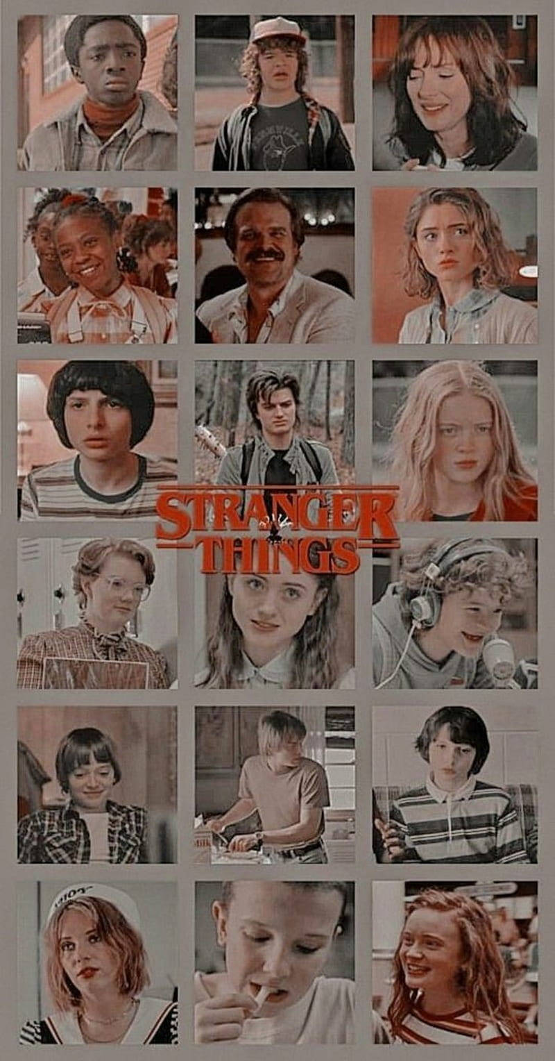 A collage of characters from Stranger Things. - Stranger Things