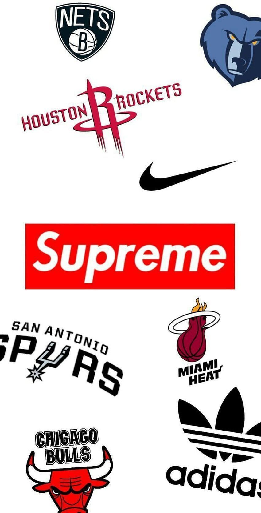 Adidas, Nike, and Supreme logos on a white background - Supreme