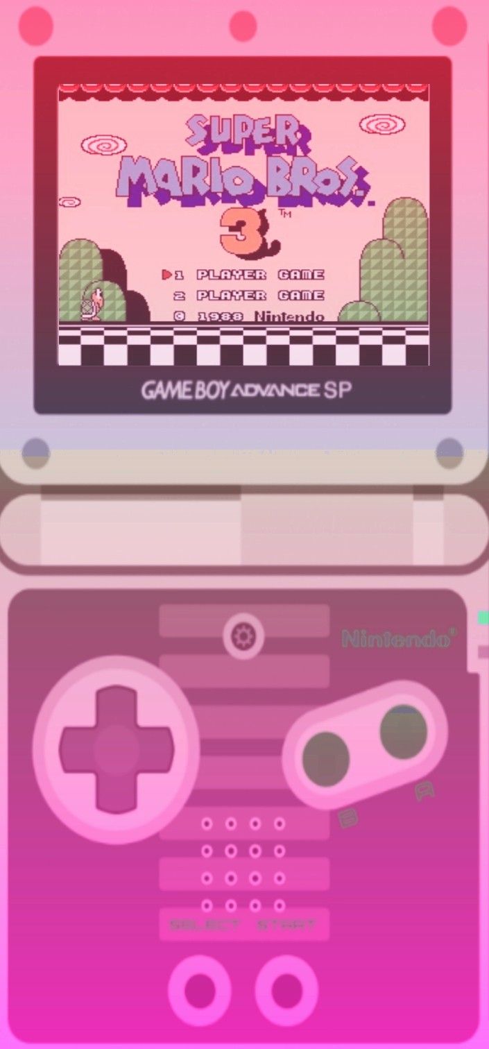 A Nintendo Game Boy Advance with a Mario game on the screen. - Nintendo, Game Boy