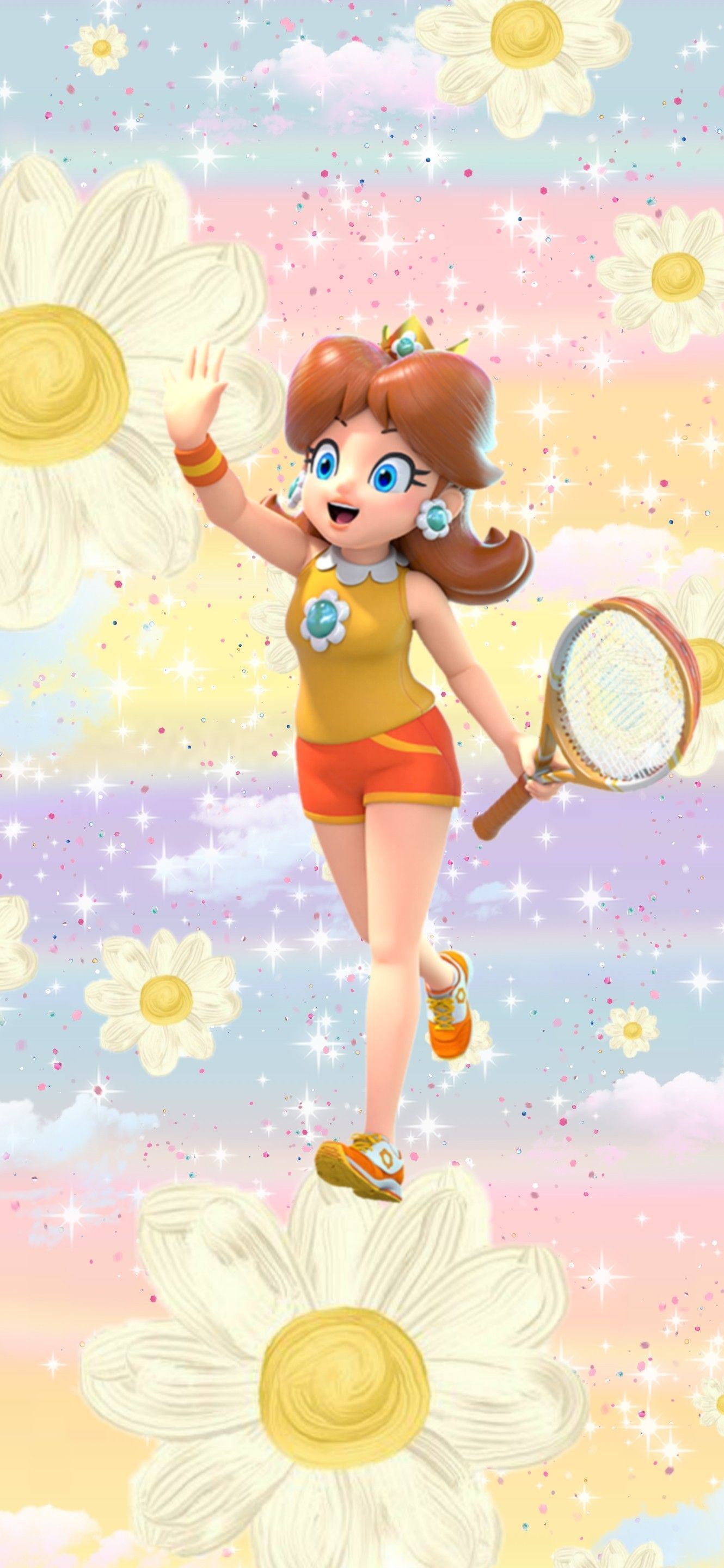 Nintendo Princess Daisy aesthetic phone background wallpaper. Daisy wallpaper, Princess daisy, Daisy drawing