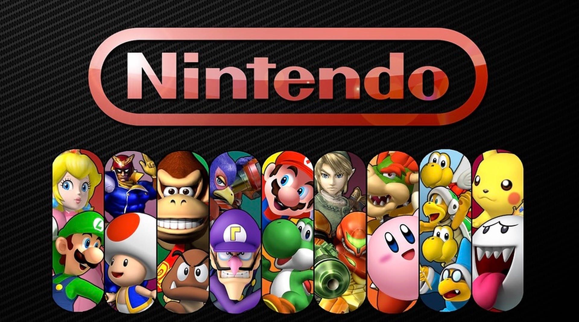 Nintendo characters on a black background - Nintendo