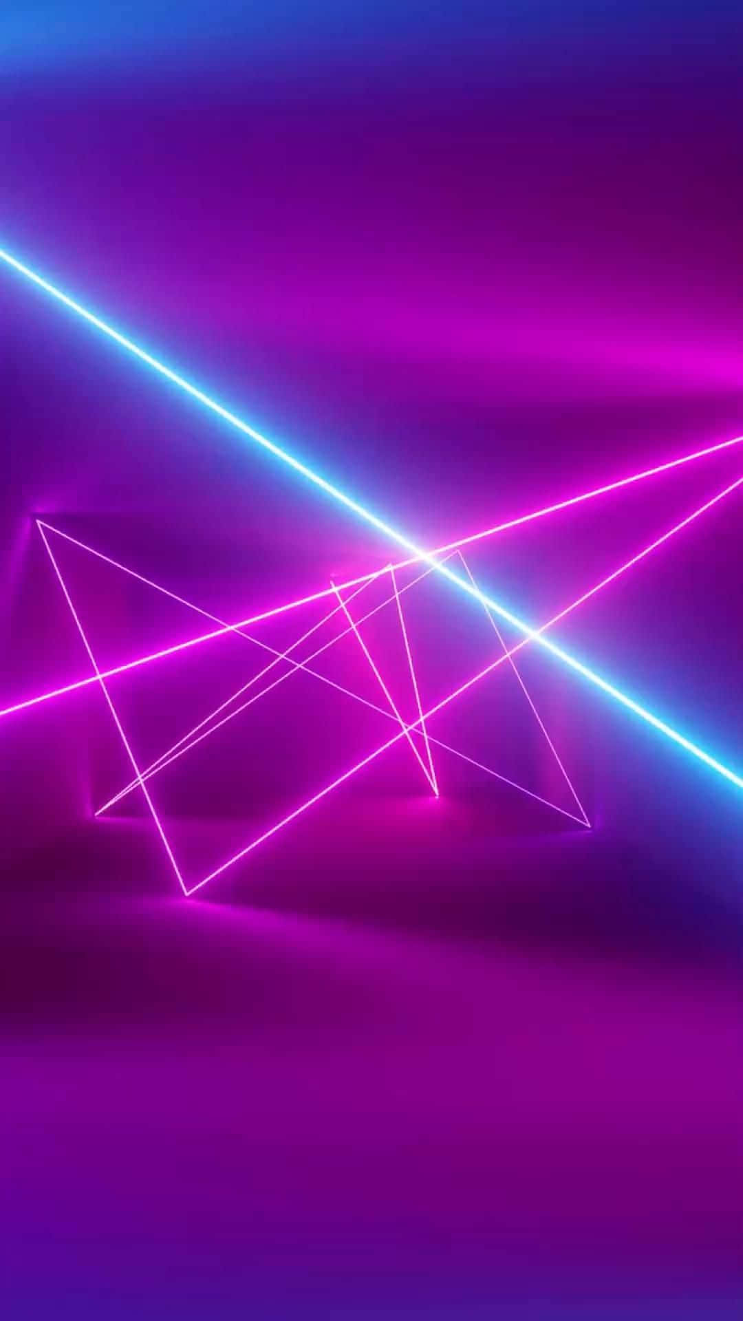 Download Blue And Pink Aesthetic Neon Light Lines Wallpaper