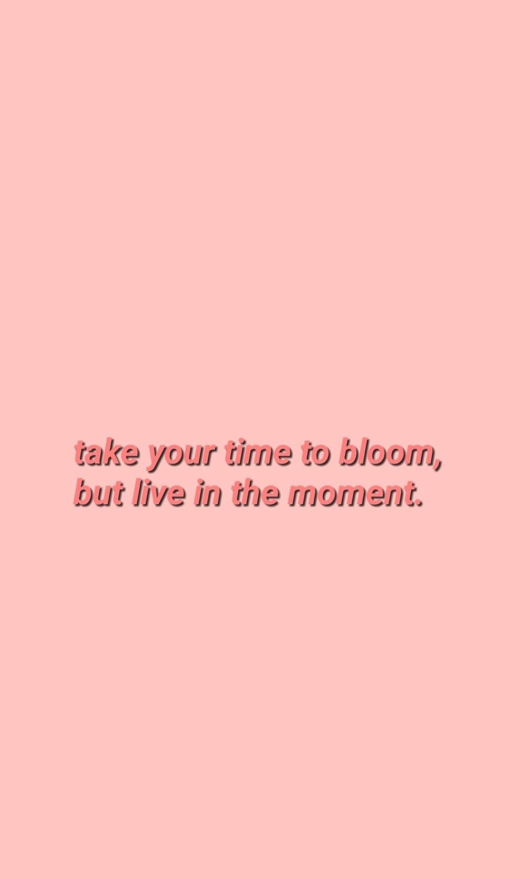 Take your time to bloom, but live in the moment. - Love
