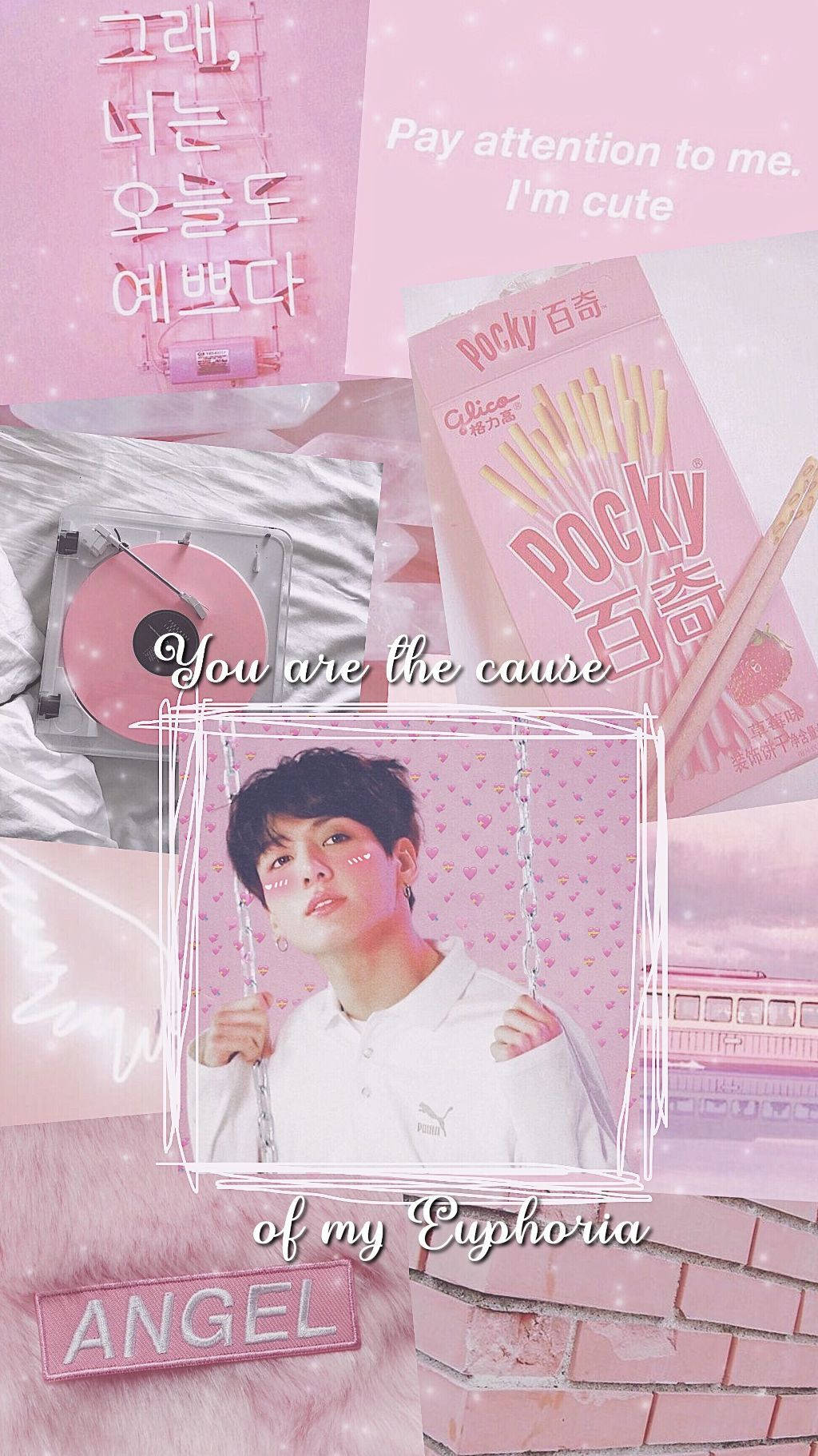 I made a pink aesthetic for my phone! - Pink, Jungkook