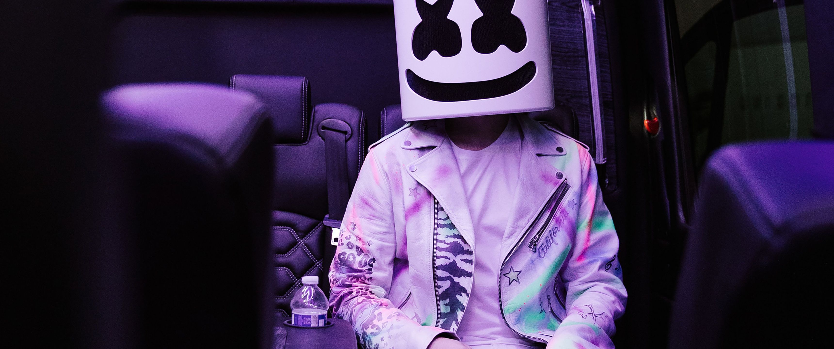 Marshmello Wallpaper 4K, American DJ, Purple, Dark