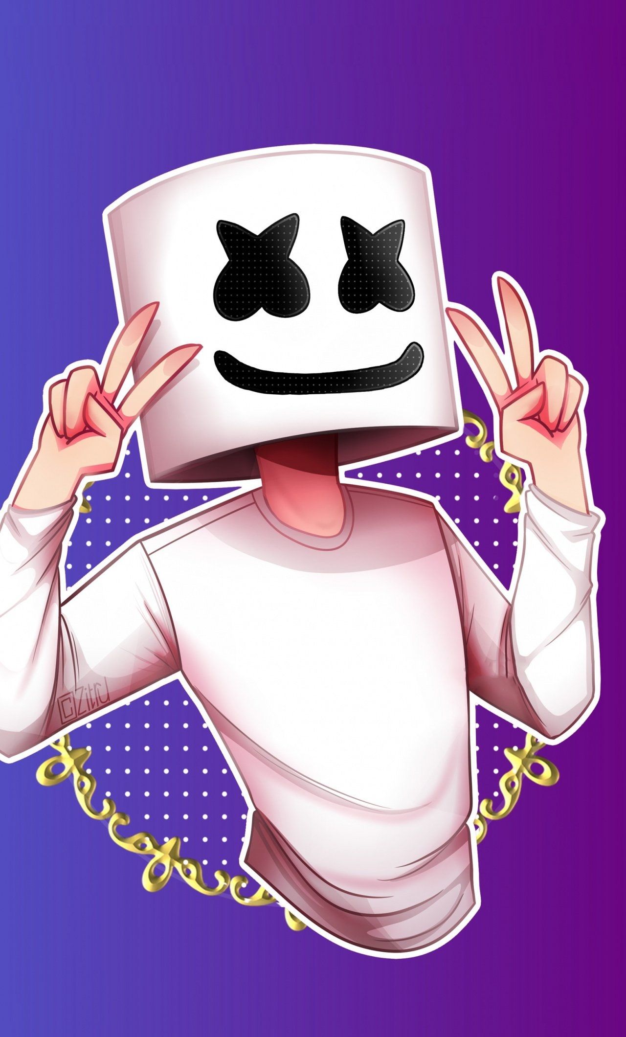 Marshmello in aesthetic pixel art Wallpaper Download