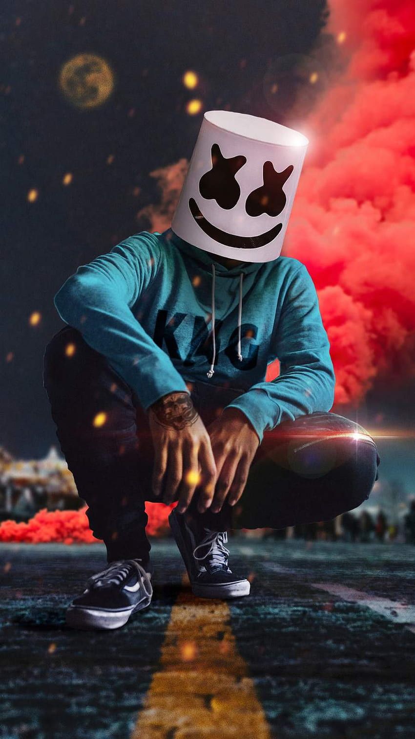 Marshmello iPhone Wallpaper with high-resolution 1080x1920 pixel. You can use this wallpaper for your iPhone 5, 6, 7, 8, X, XS, XR backgrounds, Mobile Screensaver, or iPad Lock Screen - Marshmello