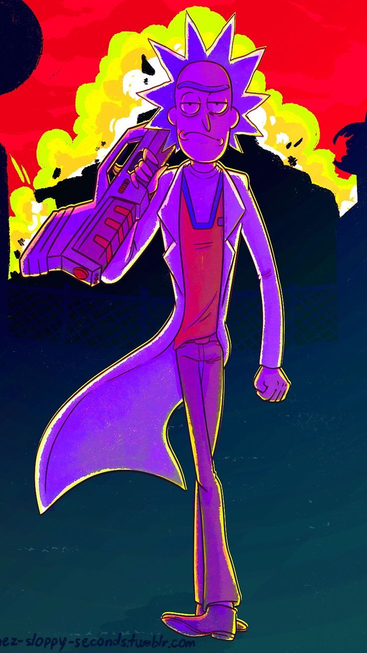 Rick and Morty purple man with a gun - Rick and Morty