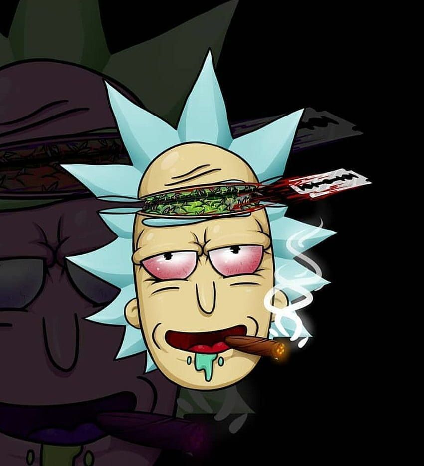 Rick and Morty smoking a blunt - Rick and Morty