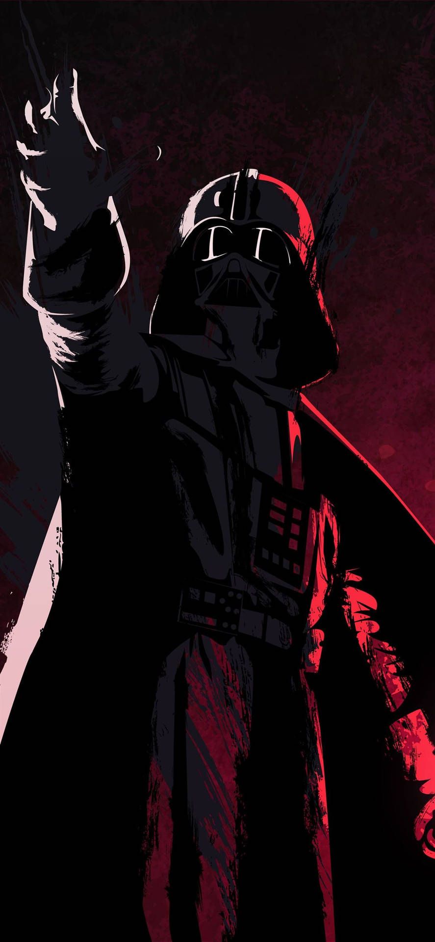 Darth vader, star wars, art, illustration, wallpaper, phone wallpaper, phone, background, red, black - Darth Vader