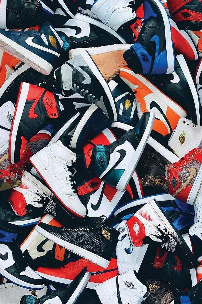 A pile of sneakers - Air Jordan