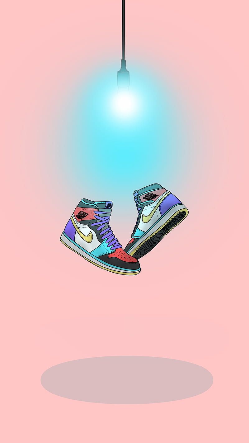 Air Jordan cartoon, drawing, hypebeast, nike, shoes, HD phone wallpaper