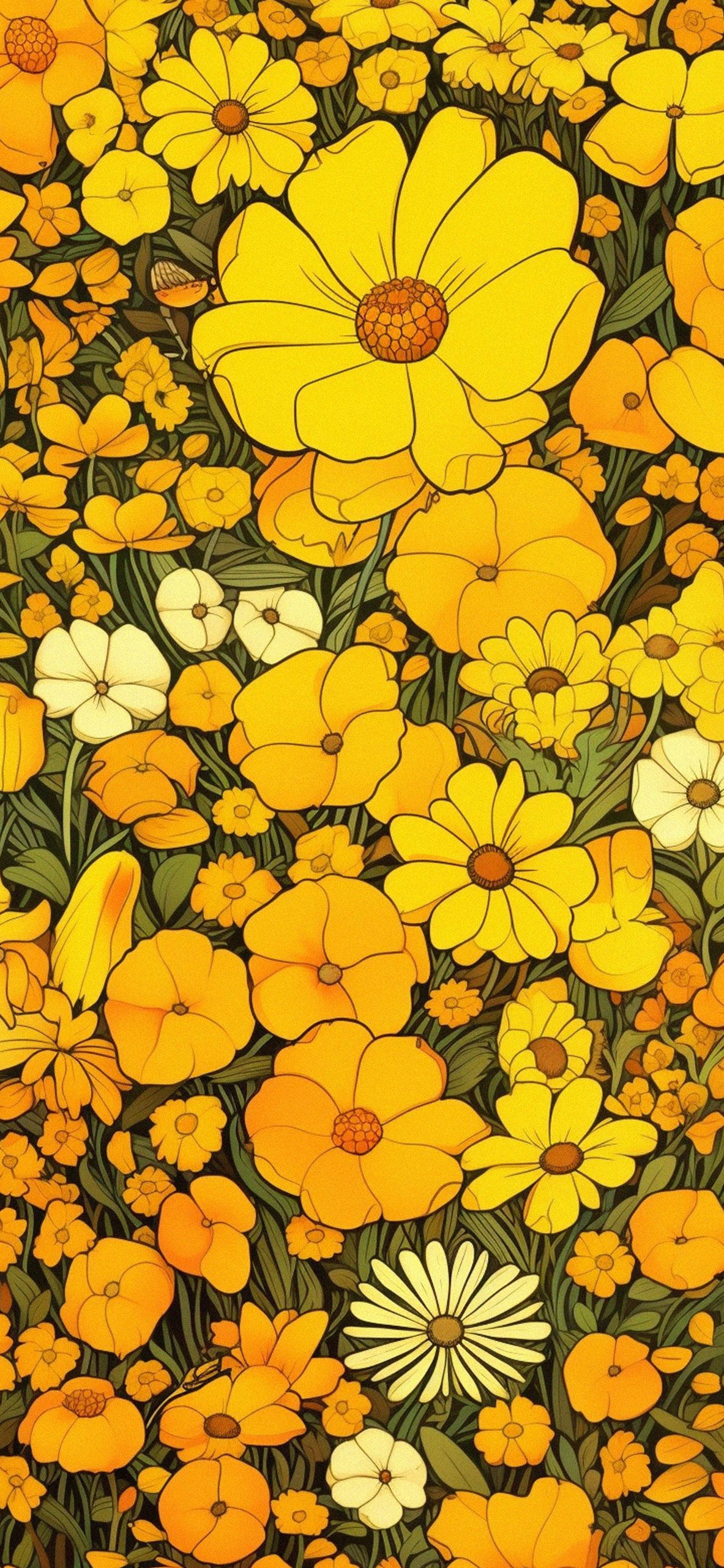 Yellow Flowers Aesthetic Wallpaper HD Floral Wallpaper