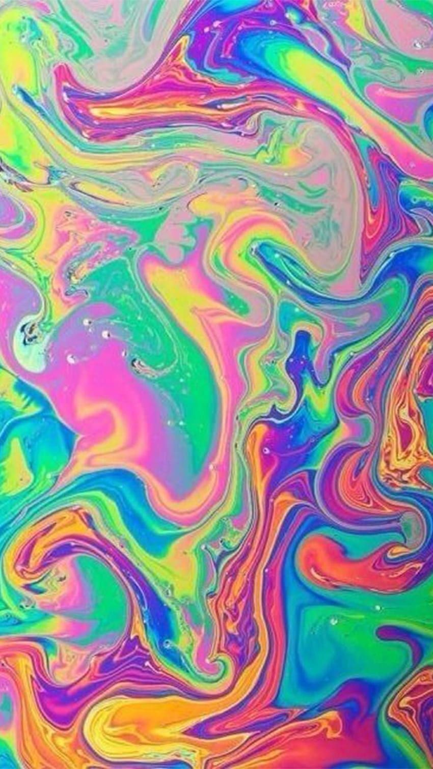 Rainbow colors are swirled together in this psychedelic aesthetic mobile oil wallpaper. - Psychedelic
