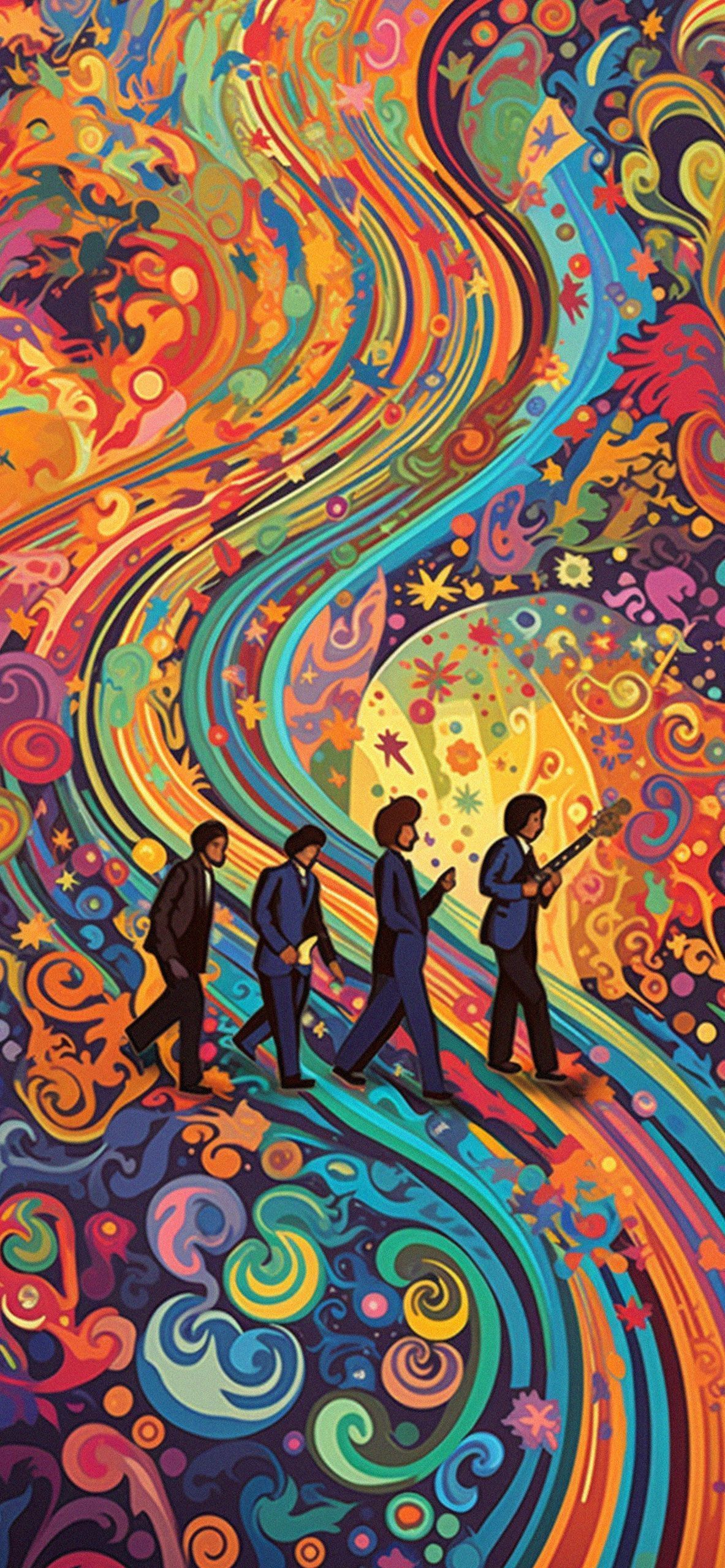 The Beatles Psychedelic Art Wallpaper Trippy Wallpaper