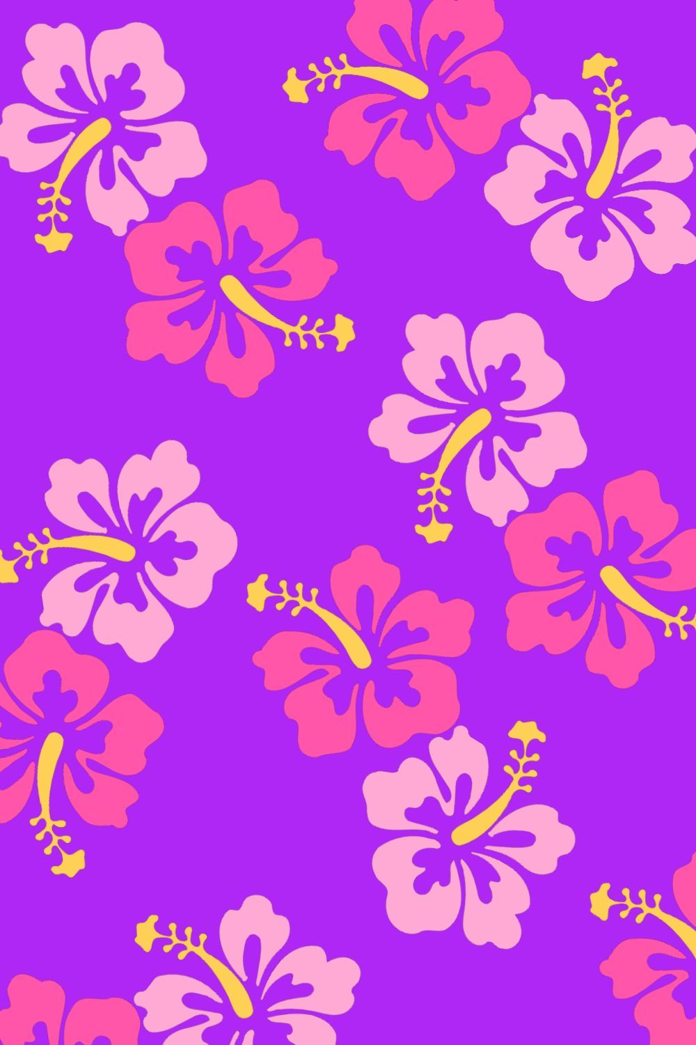 A hibiscus flower pattern in pink and purple - Coconut