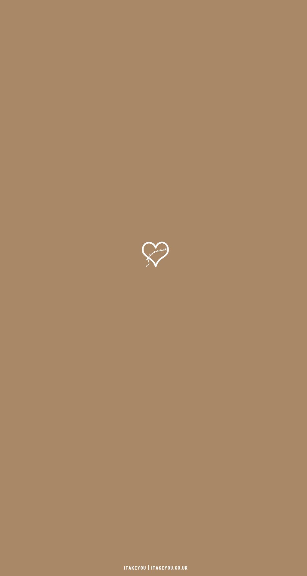 Cute Brown Aesthetic Wallpaper for Phone : Stitched Heart Minimalist I Take You. Wedding Readings. Wedding Ideas