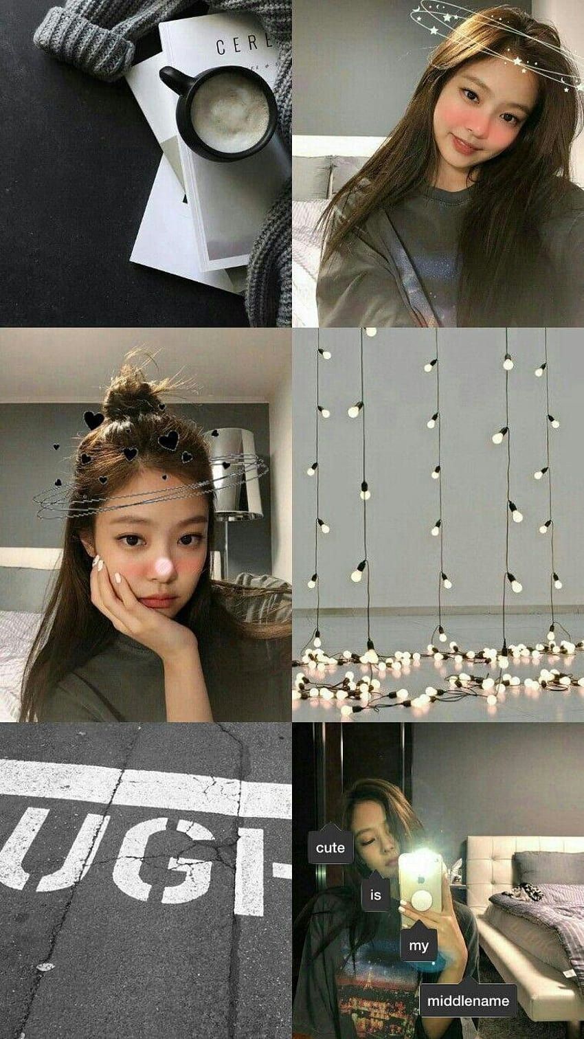 A collage of photos including a girl, coffee, lights, and a bed. - Jennie