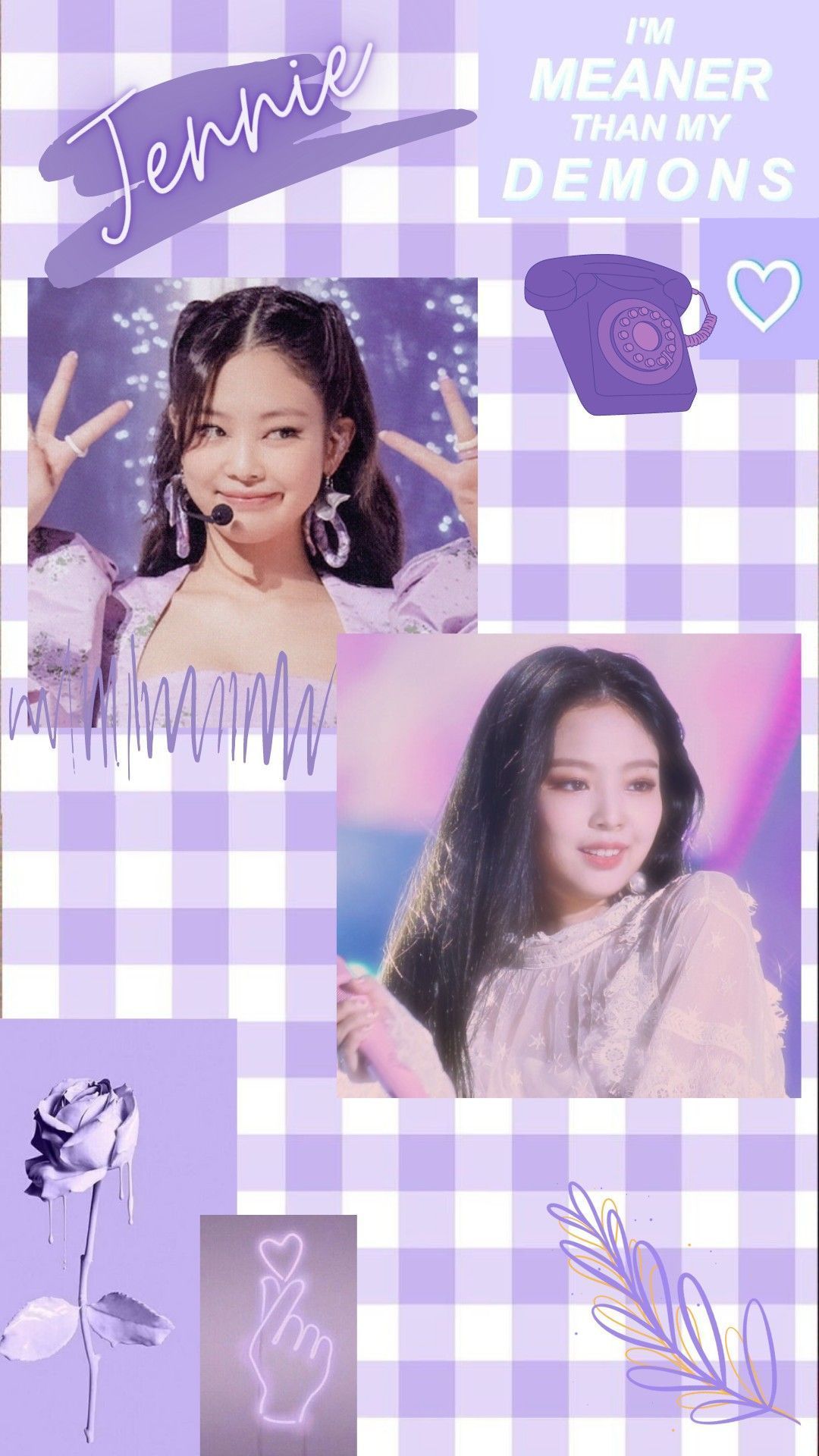 Aegyo Jennie cute purple wallpaper