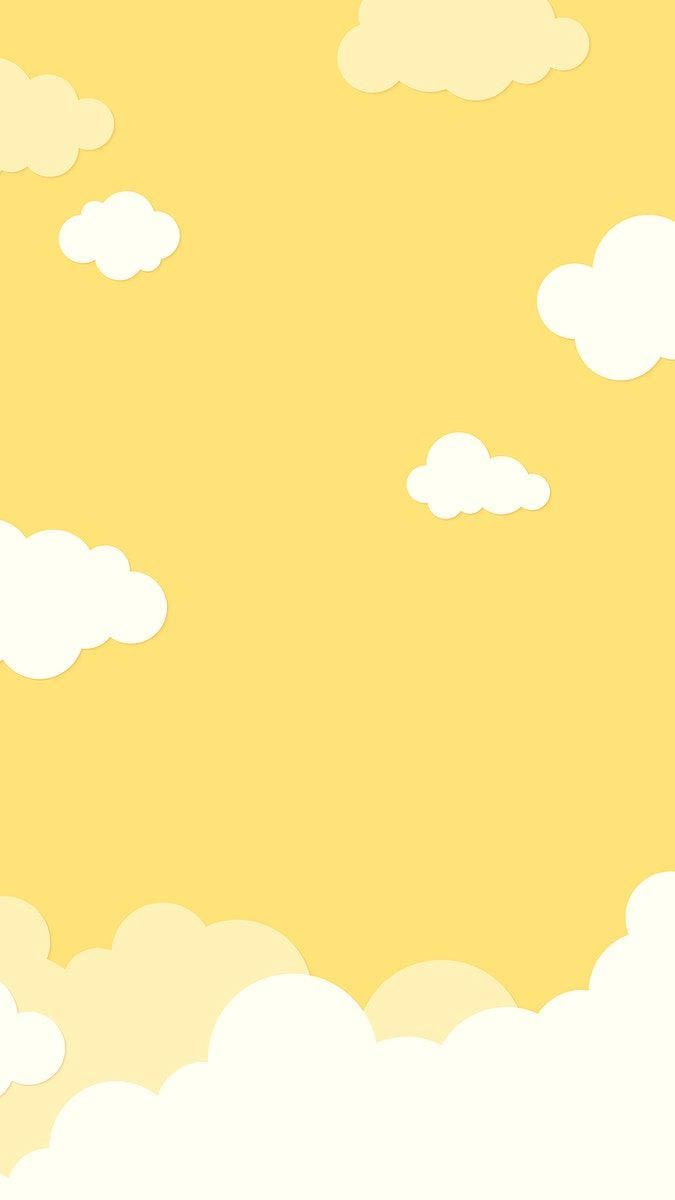 Download Cloudy Cute Pastel Yellow Aesthetic Wallpaper
