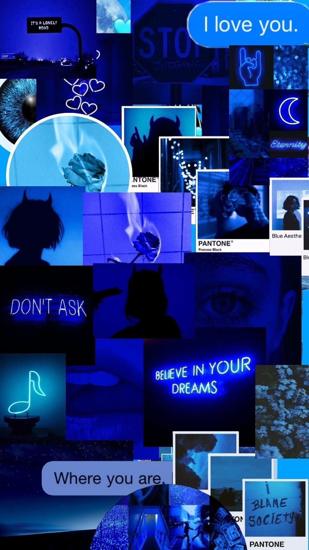Blue Aesthetic. Neon Blue Wallpaper Download
