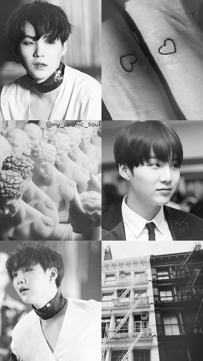 I made a black and white RM wallpaper! Let me know if you want me to make one for the other members! - Suga