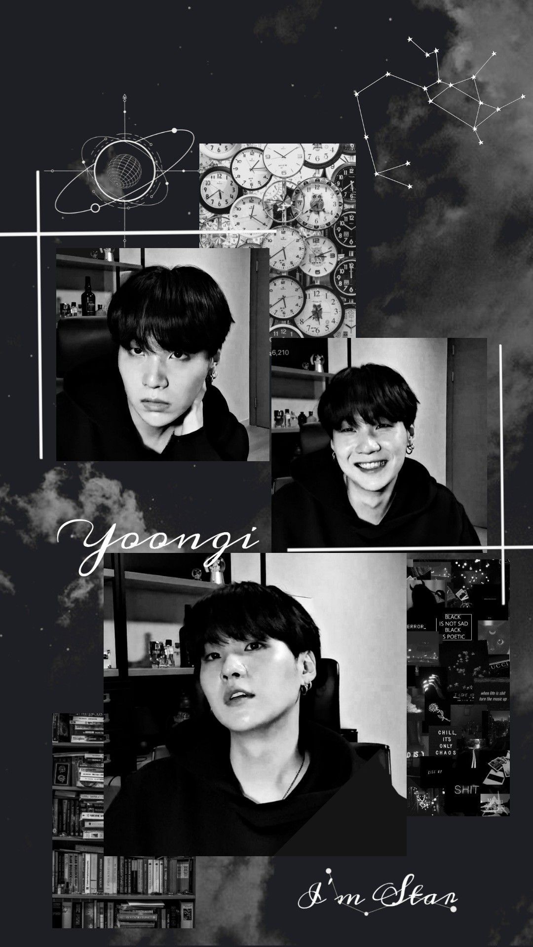 Black and white, aesthetic, wallpaper, stan, bts, yoonmin, jungkook, v, rm, jimin, jhope, suga, 방탄소년단 - Suga