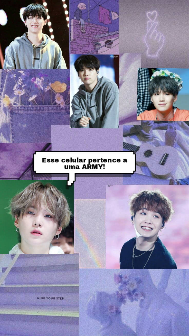 Download BTS Suga Purple Aesthetic Wallpaper