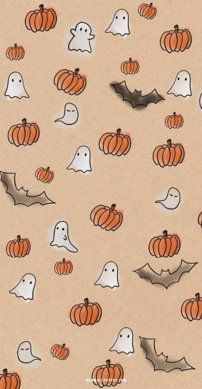 Pumpkin Wallpaper Ideas : Bat, Ghost & Pumpkin Wallpaper